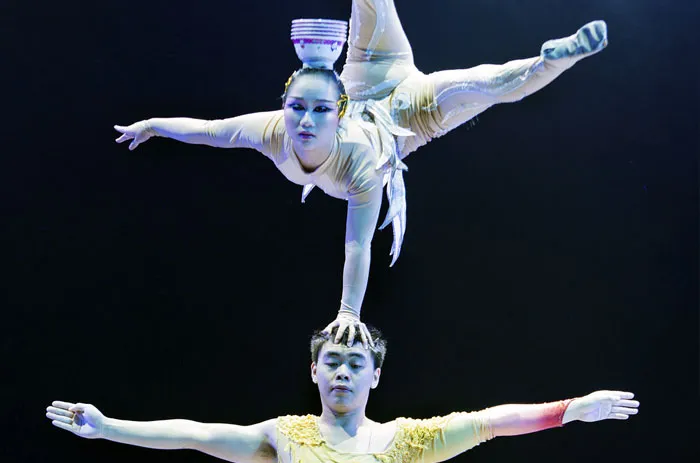 Famous Acrobatic Show at the Chaoyang Theatre in Beijing, China